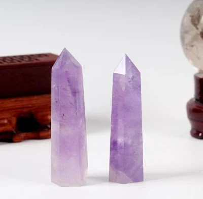 Natural Clear Amethyst Crystal Wands Amethyst Rock Purple Crystal Wands